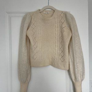 Elizabeth Pointelle Anthropologie Wool Sweater